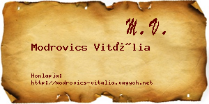 Modrovics Vitália névjegykártya